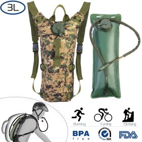 Tactical Hydration Pack 3L Water Bladder Adjustable Water Drink Backpack - Jungle - 3L