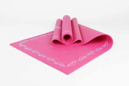 Printed PVC Yoga Mat - Pink