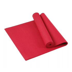 Yoga Mat with Carrying Strap for Yoga, Pilates, and Floor Exercises - Red