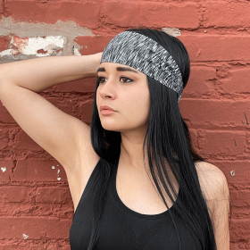 Extra-Wide Sport and Fitness Sweat-Wicking Headband - Black