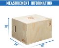 3-in-1 Wooden Jump Box for Crossfit Workout 12*14*16in Height Log color - Wood - 20*24*30in