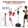 Both Adults And Kids Hand-Eye Coordination Ability Adjustable Height Boxing Punching Bag Stand Set - Black - Exercise & Fitness