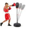 Inflation-Free Boxing Set with Punching Bag and Boxing Gloves - Black - Exercise & Fitness