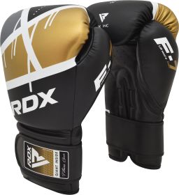 BOXING GLOVE BGR (Color: F7 BLACK GOLDEN, size: 8oz)